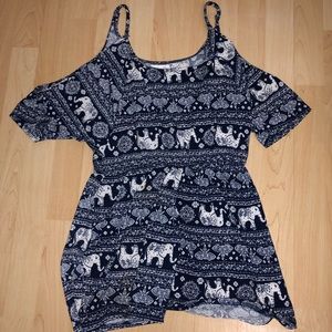 Elephant print romper